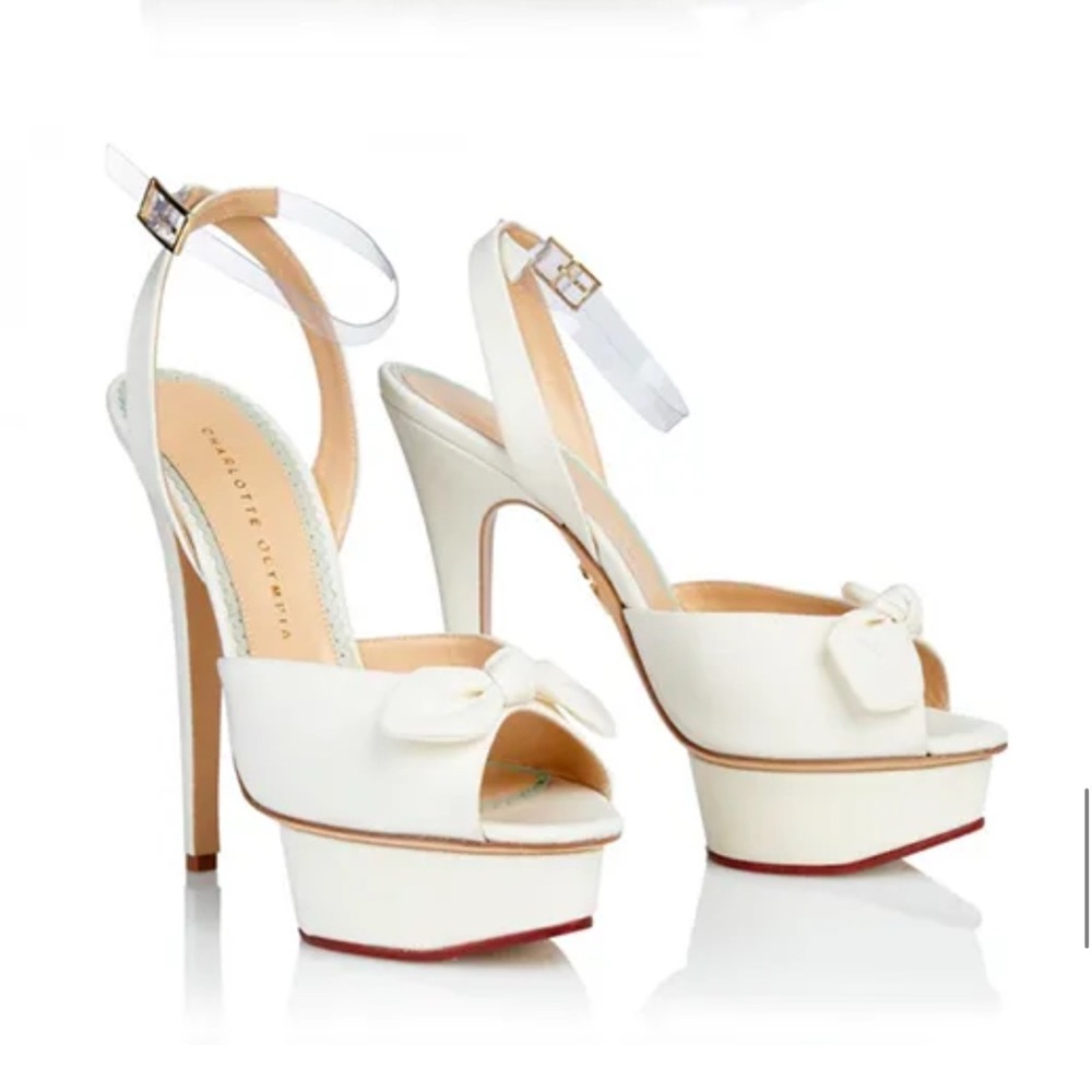 Charlotte Olympia White Platform Heels